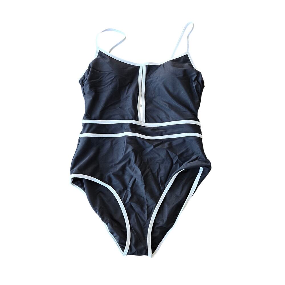 Cupshe Scoop Neck Keyhole Cutout Color Block Swimsuit Size L NWT - Picture 2 of 9